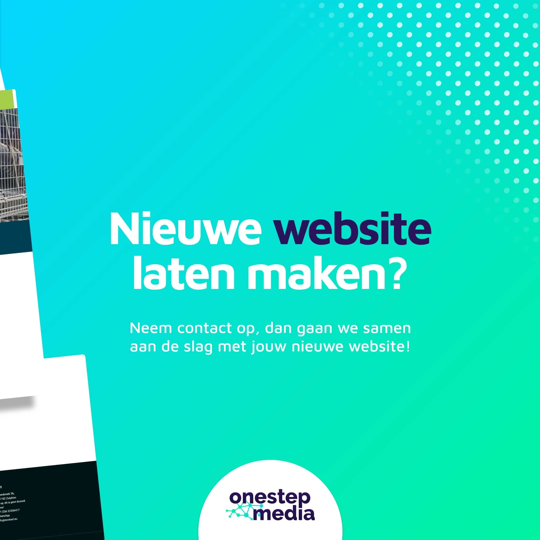 Foto als onderdeel van de portfolio presentatie. Op deze slide zijn enkele screenshots van de website van het Ecotoul te zien.