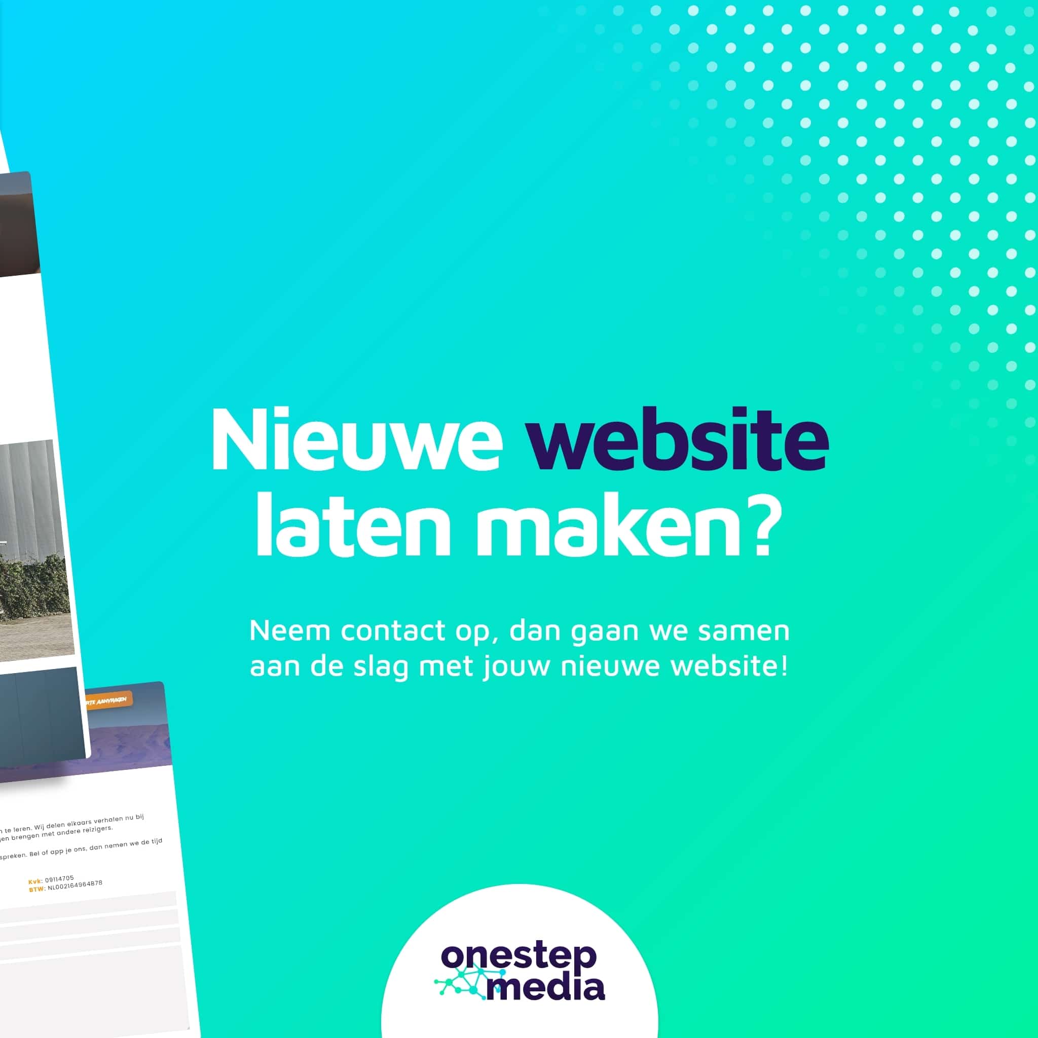 Foto als onderdeel van de portfolio presentatie. Op deze slide zijn enkele screenshots van de website van Kifaru 4x4 te zien.