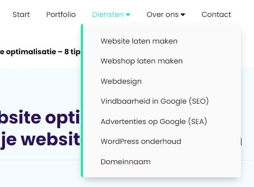 Optimaliseer je website menu